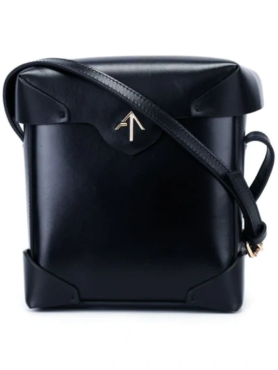 Manu Atelier Black Pristine Leather Cross Body Bag