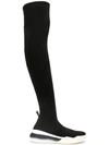 Stella Mccartney Loop Knee-high Sock Trainers In Black