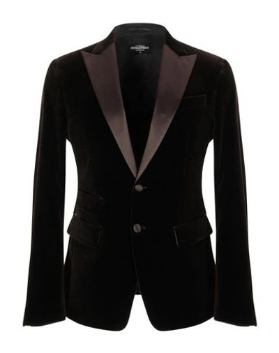 Dsquared2 Blazer In Dark Brown