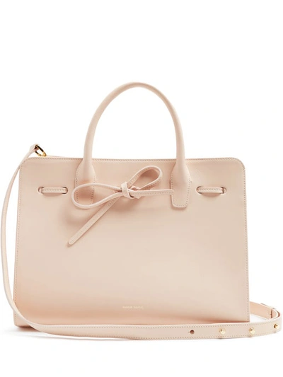 Mansur Gavriel 'mini Sun' Leather Drawstring Tote In Blush