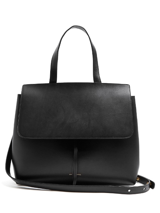 Mansur Gavriel Lady Top-Handle Leather Bag In Black | ModeSens
