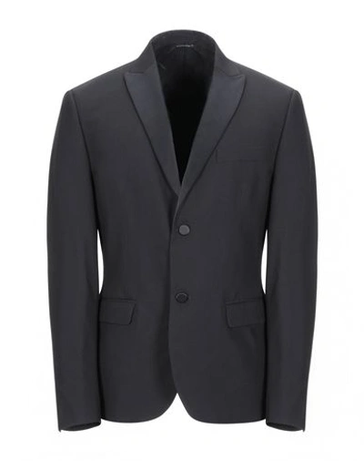 Grey Daniele Alessandrini Suit Jackets In Black