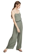Theory Scoop-neck Wide-leg Silk-crepe Jumpsuit In Faded Sage