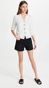 Vince Shrunken Fit Button Front Cashmere Cardigan In White