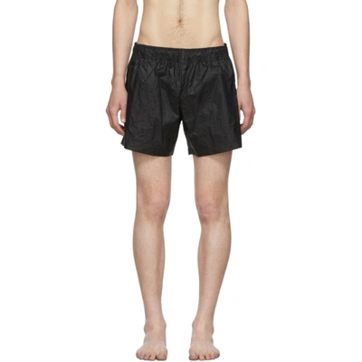 Off-white Regular-fit Logo-print Swim Shorts In Blk No Col