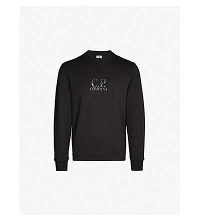 C.p. Company Logo-print Cotton-jersey Sweatshirt In Black