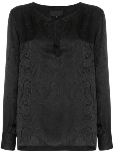 Nili Lotan Lucena Paisley-printed Silk Blouse In Black