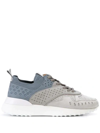 Tod's Nubuck Low-top Trainers In Grey