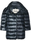 Herno 3/4 Sleeve Puffer Jacket In Blue