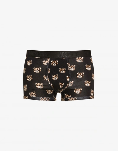 Moschino Boxer With Leopard Teddy Bear In White