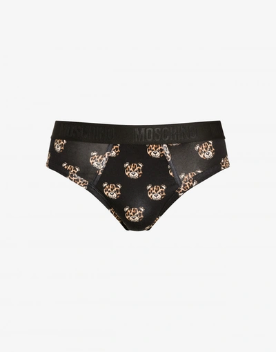 Moschino Briefs With Leopard Teddy Bear In White