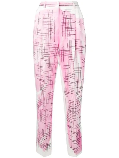 Moschino Pants In Cotton Canvas And Linen Brushstroke Tweed In White