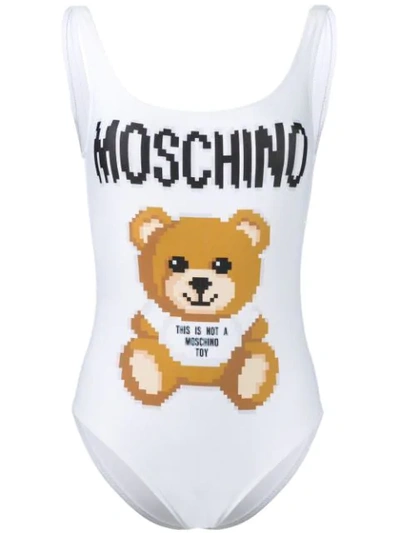 Moschino Pixel Capsule Collection Swimsuit In White