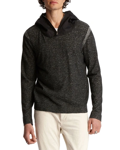 John Varvatos Men's Easy-fit Popover Hoodie In Black