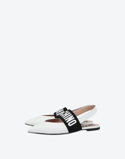 Moschino Mules With Low Heel In White