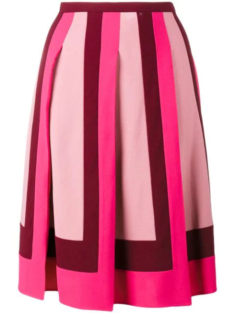 Valentino Colorblock Pleated Skirt In Multi | ModeSens