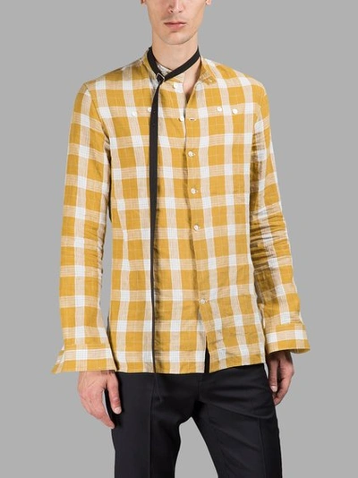 Raf Simons Yellow/white Checked Shirt