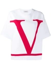 Valentino Wide Sleeves T-shirt In Bianco Rosso