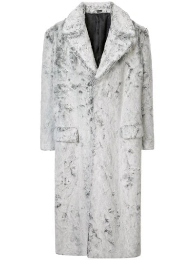 Pre-owned Versace Loose Long Coat In White