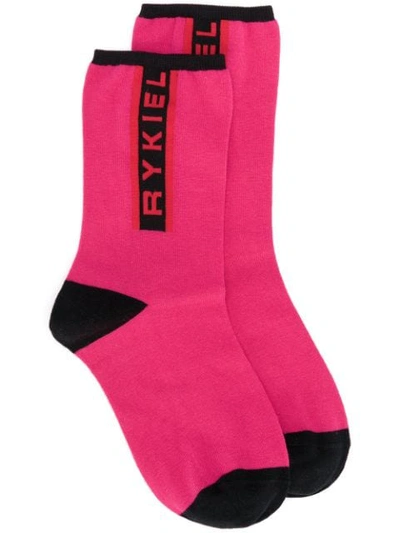 Sonia Rykiel Logo Print Socks In 645