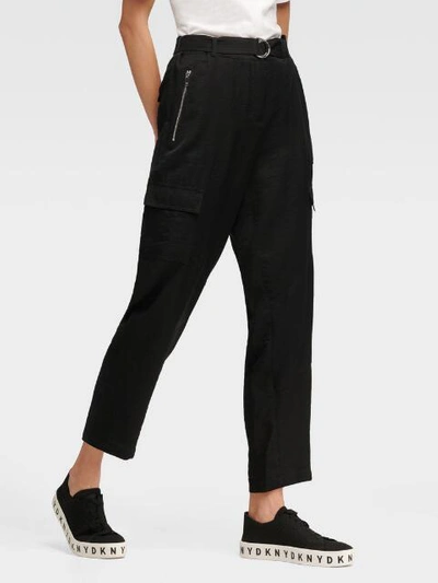 Dkny Women's Belted Cargo Pant - In Black