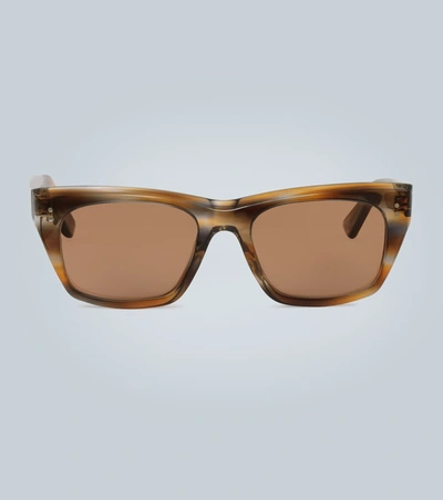 Celine Rectangle-frame Acetate Sunglasses In Brown