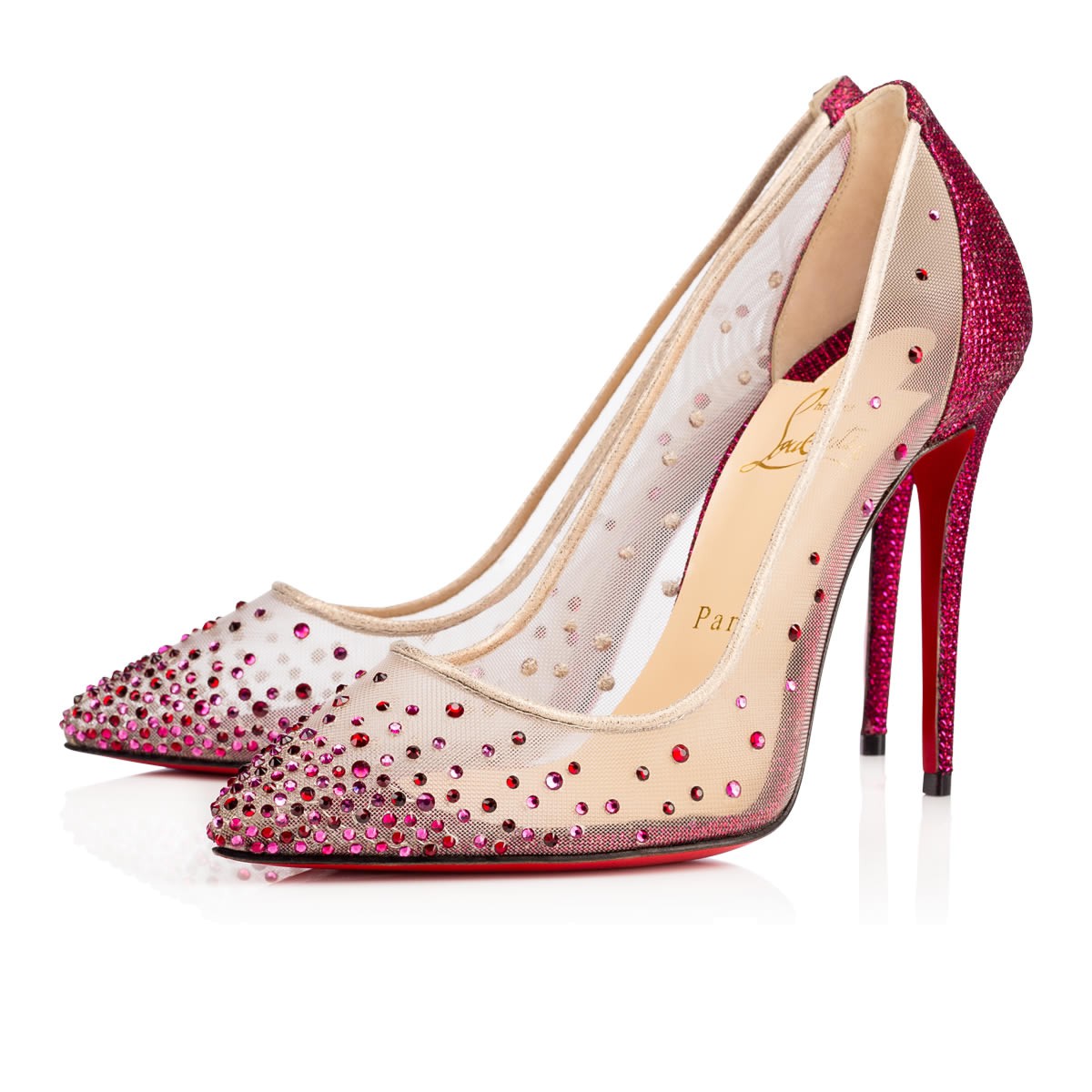 Christian Louboutin Follies Strass 100 Version Cassis Glitter - Women ...