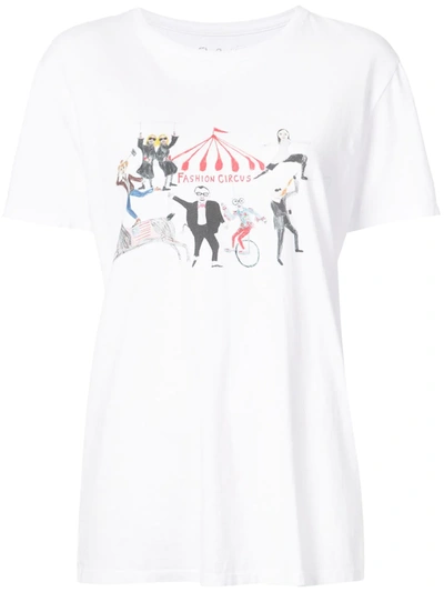 Unfortunate Portrait Fashion Circus Print T-shirt In White
