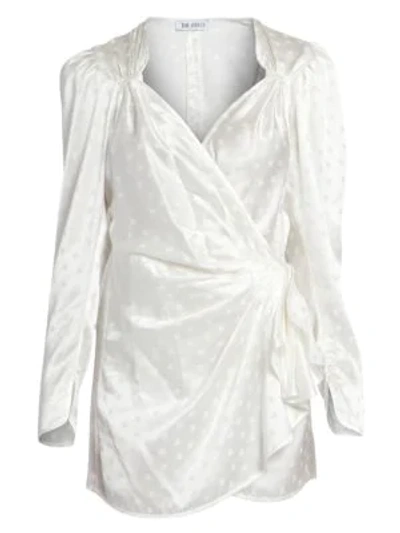 Attico Stars Jacquard Wrap Dress In White