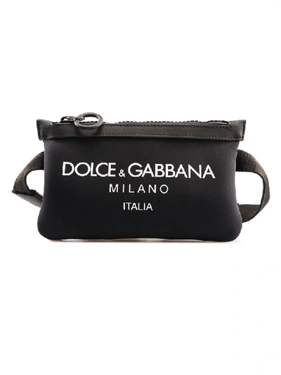 Dolce & Gabbana Neoprene Belt Bag In Nero Bianco