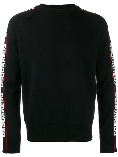 Dsquared2 Crewneck Tape Dsquared In Black