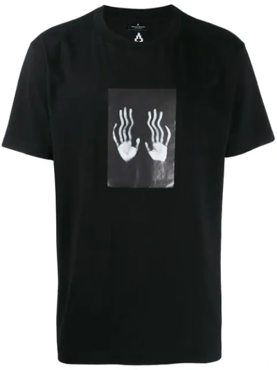 Marcelo Burlon County Of Milan Hands Print T-shirt In Black Light Grey