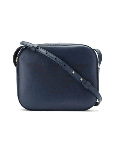 Emporio Armani Logo Print Shoulder Bag In Blue