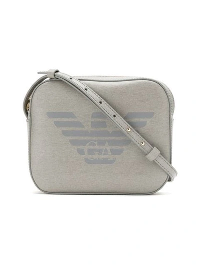 Emporio Armani Logo Print Shoulder Bag - Grey