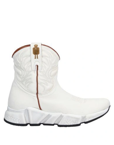 Texas Robot Ankle Boots In Ivory