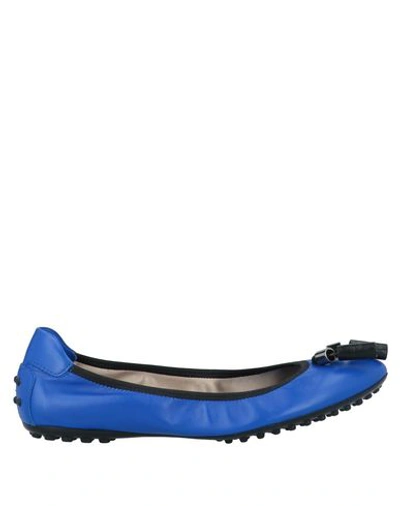 Tod's Ballet Flats In Bright Blue