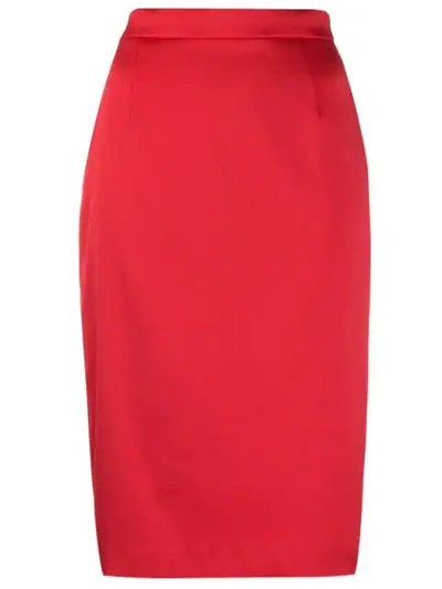 Escada Mid-length Pencil Skirt In Red