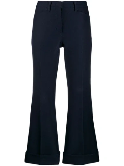 N°21 Turn-up Hem Tailored Trousers In Blue