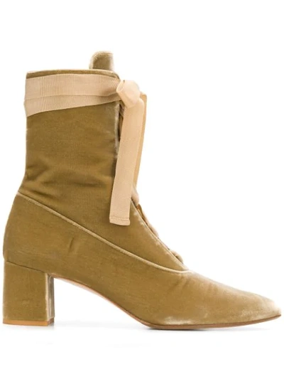 Yohji Yamamoto 2000er Stiefel Mit Blockabsatz In Neutrals