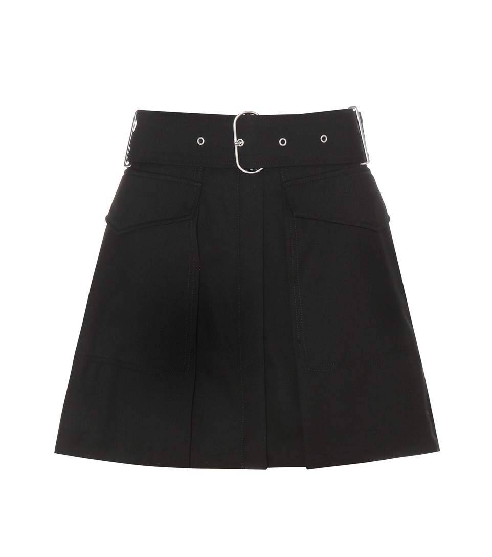 'peri' Belted Wool Mini Skirt In Llack | ModeSens