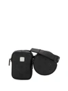 Mcm Essential Monogram Leather Double Belt Bag - Black In Bk001 Black