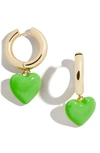 Baublebar Fiona Huggie Hoop Earrings In Green