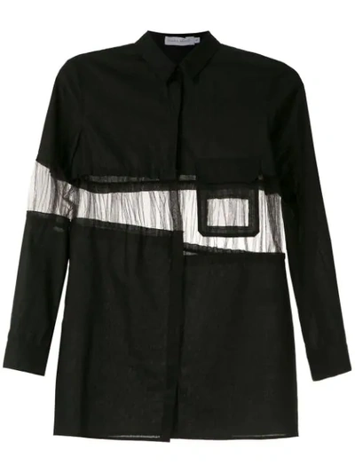 Mara Mac Panelled Shirt In Black