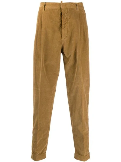 Dsquared2 Corduroy Tapered Trousers In Brown