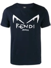 Fendi Diabolic Eyes Print T In Blu Notte