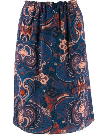 See By Chloé Persian Print Skirt In Blue