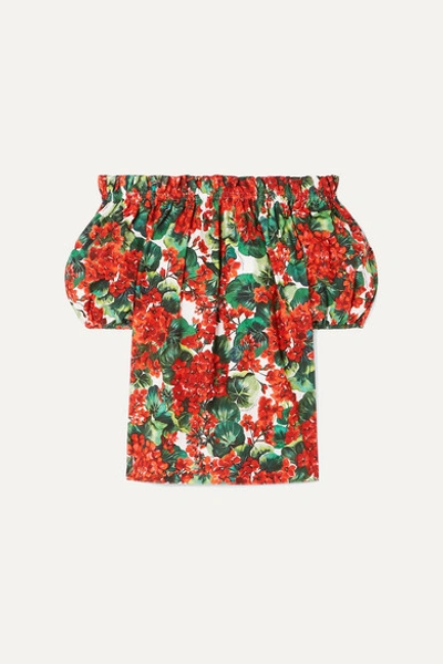 Dolce & Gabbana Dolce And Gabbana Red Geranium Off-the-shoulder Blouse