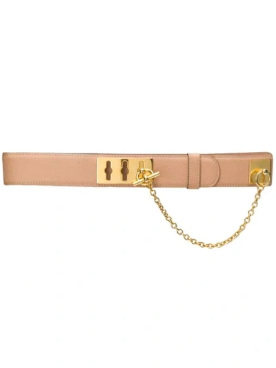 Pre-owned Celine 1990s  Toggle Chain Belt In Neutrals