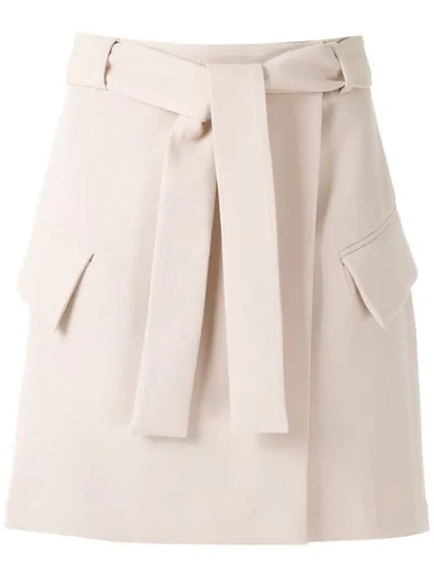 Framed High Tailoring Mini Skirt In Neutrals