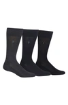 Polo Ralph Lauren Assorted 3-pack Supersoft Socks In Charcoal Heather/ Navy/ Black